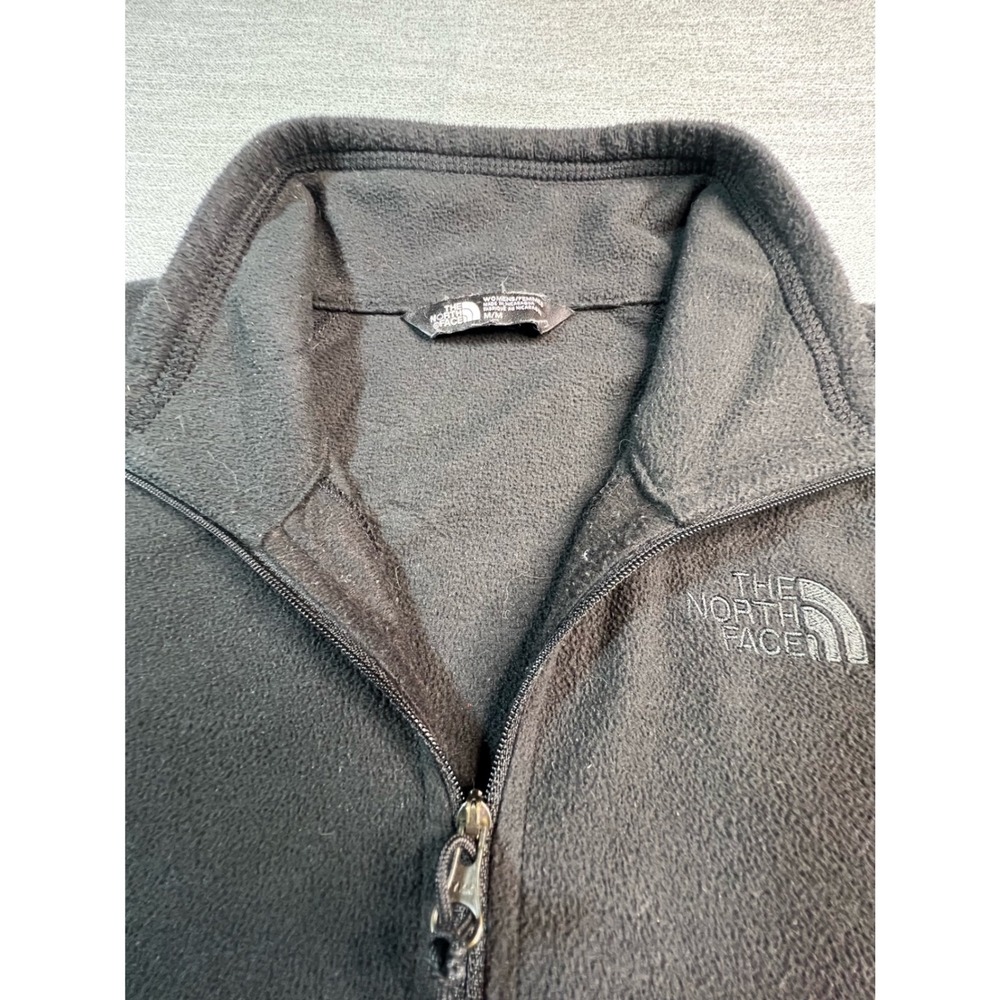 The North Face Womens Black TKA 100 Fleece Quarter Zip Pullover Thumbholes M